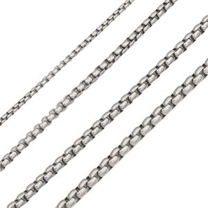 1M Stackless Steel Square Pearl Link Chain for DIY Necklace Bracelet Jewelry Making