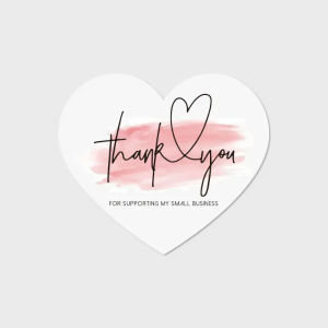 50/100PCS Thank You Cards for Support My Small Business Paper Cards Pink Love Heart Shaped Thank You Tags Gift Greeting Card Set
