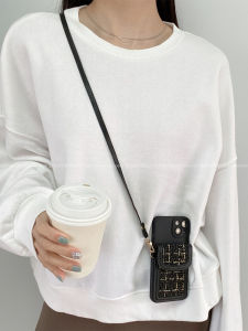 Accessible Luxury Classic Style Card Holder for Iphone14promax Apple 15pro Phone Case 13 Crossbody Strap 11 New Arrival 12pro Protective Case Xsmax Internet Celebrity XR All-Inclusive 8plus Anti-Fall Shell