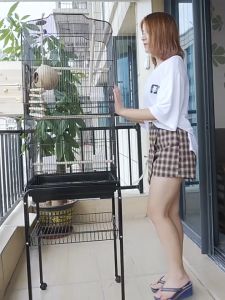 Portable Pet Cage for Birds with Large Space and Durable Design 36*46*93cm