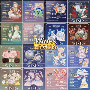 Morning Moon God Summer Flowers Pet Tape Handmade Greeting Stickers Flowing Hemp Characters Fantasy Girl Cute Cow Butterfly Girl