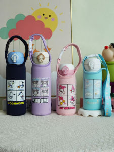 Thermal Cup Cover Protective Slant Cross Cartoon Cup Sleeve for Children Universal 350 500ml Cup Cover Bag