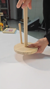 Wood Paper Towel Holder Countertop Kitchen Free-Standing Paper Towel Holder Stand Wooden Tissue Hold