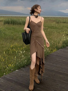 CHOUXIE | Vacation Wear Desert Style Ruffle Strap Dress