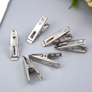 AmoKi 20Pcs Clothes Clips Stainless Steel Metal Sealing Clip Socks Clothing Pegs for School Office