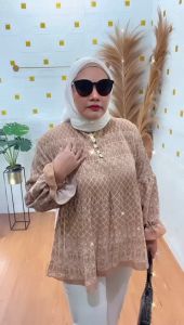 Blouse Plisket Motif Terbaru Atasan Wanita Kekinian Kemeja Blouse Hits Premium