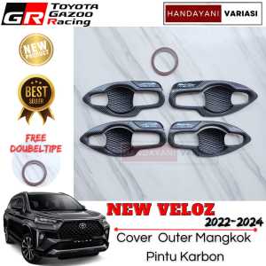 Cover Outer Mangkok Pintu Toyota Veloz 2022 2024 Carbon Glosy