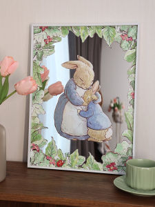 Peter Rabbit Mirror Painting Niche Style Ins Style Cute Mirror Decorative Painting Internet Celebrity Living Room Sideboard Cabinet Desktop Hanging Painting