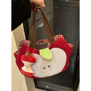 clu 2026 Cute Apple Shoulder Bag Stylish Versatile Large Capacity Ladylike Commuter Tote Bag ulc