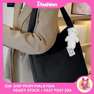 iFASHION 1694 READY STOCK Women Cute Canvas Tote Shoulder Crossbody Sling Backpack Bag Wanita Beg Galas Sandang Tangan Perempuan
