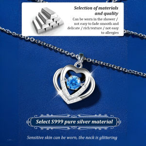 【跳动的心】Original Genuine Beating Heart Moissan Diamond S925 Sterling Silver Necklace Female Summer Hundred Lockbone Chain Gift跳动的心项链