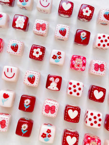 INS Fall and Winter Series: Cute Rabbit Gingham Square Beads DIY Bracelet Beads & Necklace Mobile Phone Charm Accessories