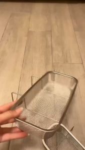 Rổ lưới inox rửa rau củ quả Dáng Dài cài bồn rửa chén bằng thép không gỉ