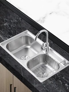 🔰ใช้งานไม่ดีคืนได้โดยตรง🔰FANXING ซิงค์ล้างจาน 2 หลุม ซิงค์ อ่างล้างจาน ซิงค์สแตนเลส อ่างล้างจานสแตนเลส ซิงค์สแตนเลส FS7843 Kitchen sink stainless steelsink 78x43cm