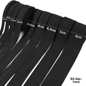 Dây Thun Dệt Kim Co Giãn Nặng 5/10 Thước Trắng Đen Rộng 15-60mm Dùng May Thun Lưng Quần Độ Đàn Hồi Cao