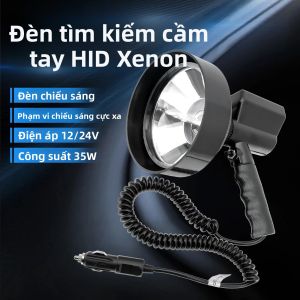 Đèn Pin LED Công Suất Cao Đèn Pha Chống Nước 4/5/7/9 Inch Đèn Làm Việc Di Động Để Cắm Trại Câu Cá Săn Chùm Tia Điểm