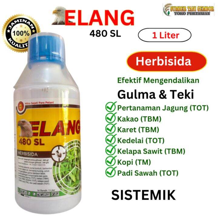 Obat Rumput Elang 480 Sl 1 Liter Herbisida Pembasmi Aneka Gulma Rumput