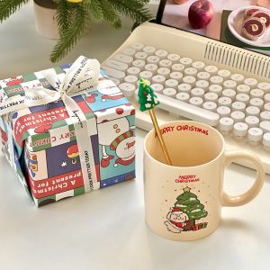 Christmas Rabbit Mug Christmas Tree Cute Young Adult Heart Ceramic Coffee Cup Milk Cup Girlfriends Gift Creative Gift