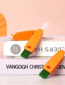 3 in 1 Cup Bottle Brush /Lid Cleaning Tool /Household Baby Bottles Cap Kitchen Accessories Remove Gap Grooves (K)