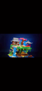 [SG Stock]Creative Gift Peach blossom wonderland(LED) Chinese Architectural Building Block For Kids