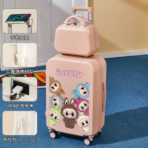 Cartoon Printed Luggage Bag Multi-Functional Travel Suitcase for Men And Women with Password Lock Pull Rod Carry-On Bag