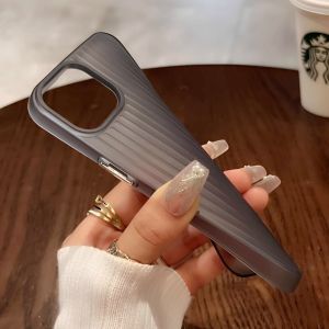 Matte Silicone Phone Case Creative Wavy Grid Soft Shell Large Hole Design for Xiaomi 145 13Pro 14Ultra 14Pro Anti-Fall Luggage Stripe Pattern