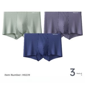 Miiow | Antibacterial Lightweight Breathable Modal Briefs For Men Summer Comfortable Loose Fit Flat Angle Shorts Underwear