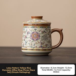 XIYUANJI | Tea Separation Cup Ceramic Office Mug with Lid