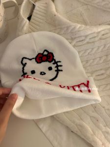 Mũ Len Dệt Kim Hoạt Hình Dễ Thương Cho Nữ Mũ Ấm Áp Mùa Đông Mũ Len Trùm Đầu Họa Tiết Mèo Thiết Kế Đa Năng Cho Học Sinh