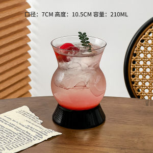 แก้วน้ำตาลสีดำ ดีไซน์เรียบง่าย แก้วน้ำส้มสายชู แก้วกาแฟลาเต้ แก้วโมจิตโอ แก้วน้ำ แก้วน้ำดื่ม แก้วน้ำดื่มแบบไม่สมมาตร