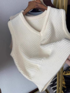 Premium Soft Cozy V-Neck Knitted Vest Womens Autumn Winter Layering Base Layer Sleeveless Top Korean Style Solid Color