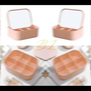 CHAINSTORE Korean Style Cosmetic Mirror Jewelry Box Necklace Bracelet Make Up Box Stationery Storage Jewelry Organizer