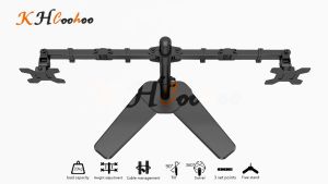 Monitor Laptop Desk Stand Mount Dual Aluminum Arm for 17-32” Monitor and 12-17” Notebook Computer VESA Mount