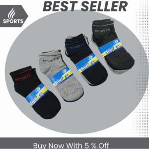 6 Pairs Breathable Cotton Sports Stockings & Premium Sports Ankle Socks for Men – Comfort Fit | Daily & Gym Use