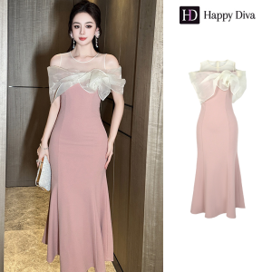 Happy Diva ชุดสตรีชุดสีชมพูงานแต่งงานอย่างเป็นทางการชุดสําเร็จการศึกษาวันเกิดชุดราตรี 11522