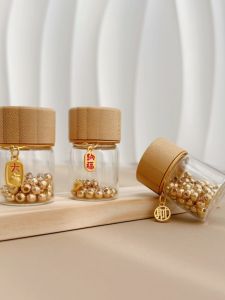 Mini Transparent Glass Storage Bottle Sealed Jar for Storing Lucky Beans And Vermilion Sand Creative Home Decor Modern Simplicity