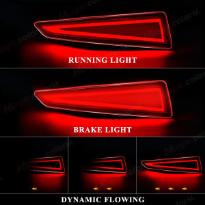 For Lexus RX350 RX350L RX450hL RX450h 2016 2017 2018 2019 Rear Bumper Reflector Lights with Dynamic Turn Signal Brake Lamps 12V
