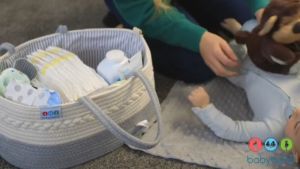 Extra Large Baby Diaper Caddy Organizer - Baby Basket Diaper Storage and Baby Caddy Nursery Organization - Diaper Organizer Changing Table Storage - Portable Rope Diaper Caddy with Baby Storage Basket