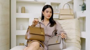 Reina FIRST LADY Bag || สีชมพู (Sakura) || หนึ่งในแฟชั่นของคุณ || รูปแบบกระดูกสีชมพู