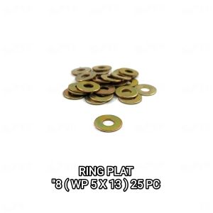 Ring Plat "8 (WP 5 X 13) Harga Per Pak isi 25 - Reng Plate Pelat Washer Kunci 8 Diameter 5mm x 13mm Tebal 1mm