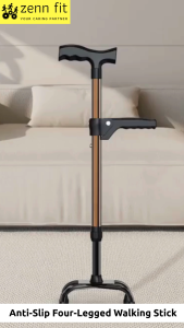 Aluminum Alloy Handheld Cane for Elderly Walking Aid Disabled Stand Up Anti-Slip Double Handle Crutches Patient Tongkat