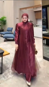 COD Viola Dress Silk apk Tille Brokat Dress Dewasa Terbaru 2025 Dress Kondangan Dress Lebaran Wanita