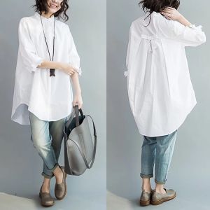 Womens Loose Long Sleeve Shirt Versatile Basic Layering Spring Autumn plus Size Mid-Length BF Style Knitted Butterfly Knot