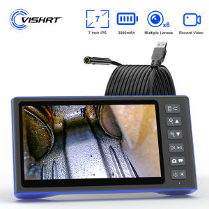 7 IPS Large Screen Endoscope 1080P HD Camera Split Design 1-15m Single Dual Triple Lens Borescope Check Car Pipe Sewer