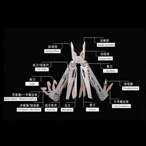 Upgraded Version Stainless Steel Multitool Pliers 30 in 1 Folding Pliers Mini Portable EDC Outdoor Camping Emergency Equipment Pliers