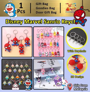 Keychain Spiderman Disney Marvel Sanrio Kuromi Hello Kitty Pikachu Egg Party Cute Cartoon Toy Key Chain Birthday Gift Souvenir Keychains for Kid Student Bag(160)