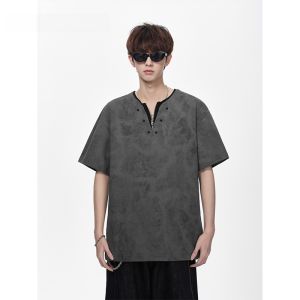 HetingHOME | Hetinghome Loose Fit Summer High Street Couple Short Sleeve T-Shirt Mens Style Half Sleeve Fashionable Youth Cotton Blend