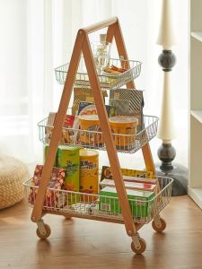 Vintage Solid Wood Snack Cart