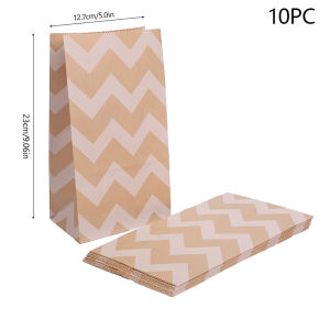10pcs Polka Dot Kraft Paper Bags Food Pastry Packaging Bags Brown Lunch Bags With Dot Decor Snack Bar Supplies Party Pouch Decor