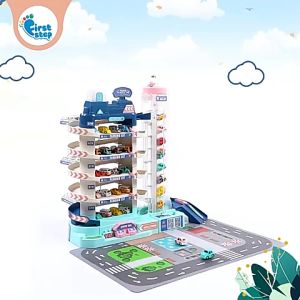 5-storey Car Ramp Track Play Set 2-in-1 with Car Track Race Garage Parking Adventure